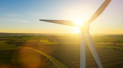 Wind turbines and agricultural fields on a summer day - Energy Production with clean and Renewable Energy - aerial shot : Stock Photo or Stock Video Download rcfotostock photos, images and assets rcfotostock | RC Photo Stock.: