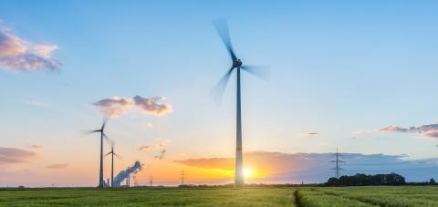 Wind turbines with power plant at sunset with cloudy sky : Stock Photo or Stock Video Download rcfotostock photos, images and assets rcfotostock | RC Photo Stock.: