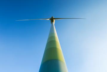 windmill Pinwheel wind turbine wind farm forwards blue skies- Stock Photo or Stock Video of rcfotostock | RC-Photo-Stock
