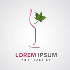 wine trade logo design wine glass with leaf. Red wine vintage design template. Corporate design. Vector illustration. Eps 10 vector file.- Stock Photo or Stock Video of rcfotostock | RC-Photo-Stock