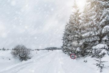 Winter Road covered in snow- Stock Photo or Stock Video of rcfotostock | RC-Photo-Stock