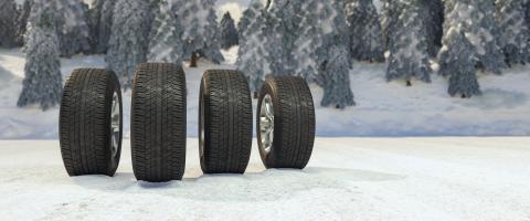 Winter tires in the snow as panorama car safety concept - Stock Photo or Stock Video of rcfotostock | RC Photo Stock