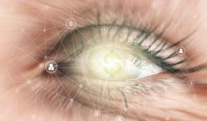 Woman eye with dollar symbol - Network banking concept image- Stock Photo or Stock Video of rcfotostock | RC Photo Stock