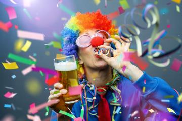 woman with beer carnival mask and fashion style  : Stock Photo or Stock Video Download rcfotostock photos, images and assets rcfotostock | RC Photo Stock.: