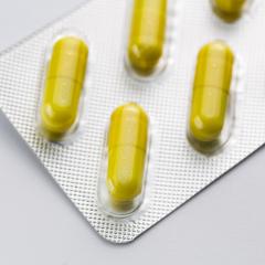 Yellow capsule Tablets doctor in a Blister packaging antibiotic pharmacy medicine medical- Stock Photo or Stock Video of rcfotostock | RC Photo Stock