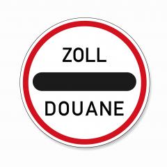 Zoll Douane road sign. EU or German sign at a toll station. Zoll and Douane both mean toll in english on white background. Vector illustration. Eps 10 vector file.- Stock Photo or Stock Video of rcfotostock | RC-Photo-Stock