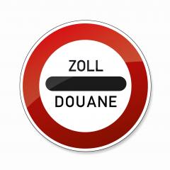 Zoll Douane road sign. EU or German sign at a toll station. Zoll and Douane both mean toll in english on white background. Vector illustration. Eps 10 vector file. : Stock Photo or Stock Video Download rcfotostock photos, images and assets rcfotostock | RC Photo Stock.:
