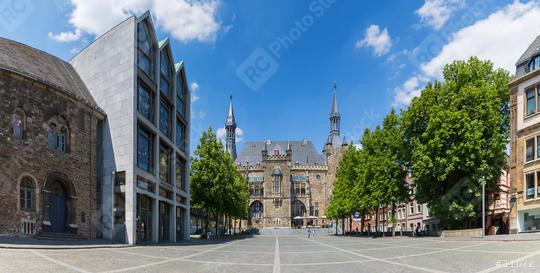  Town Hall Aachen with Katschhof panorama  : Stock Photo or Stock Video Download rcfotostock photos, images and assets rcfotostock | RC Photo Stock.:
