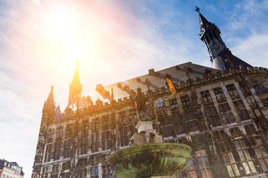  town hall of aachen at summer  : Stock Photo or Stock Video Download rcfotostock photos, images and assets rcfotostock | RC Photo Stock.: