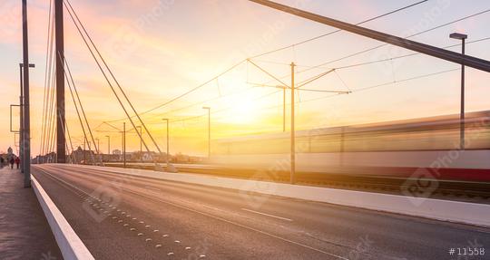  Traffic train at the Theodor Heuss bridge in Dusseldorf  : Stock Photo or Stock Video Download rcfotostock photos, images and assets rcfotostock | RC Photo Stock.: