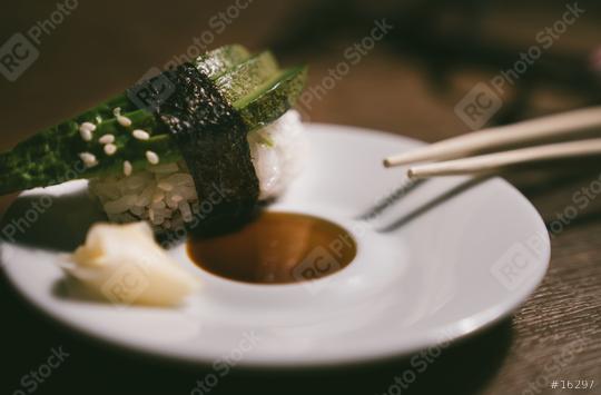24746725-sashimi-sushi-roll-with-avocado-on-ceramic-plate-with  : Stock Photo or Stock Video Download rcfotostock photos, images and assets rcfotostock | RC Photo Stock.: