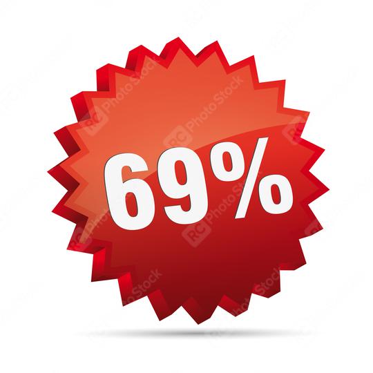 69 percent 3D Discount advertising action button badge bestseller percent free shop sale  : Stock Photo or Stock Video Download rcfotostock photos, images and assets rcfotostock | RC Photo Stock.: