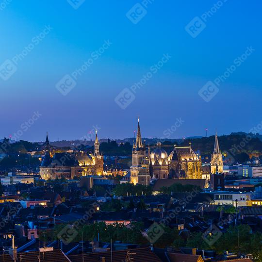 Aachen (aix-la-chapelle) with cathedral and town hall at night  : Stock Photo or Stock Video Download rcfotostock photos, images and assets rcfotostock | RC Photo Stock.: