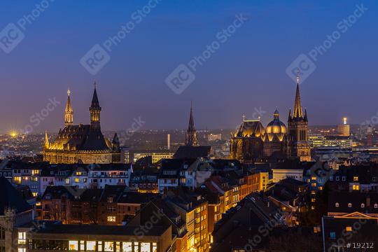 aachen cathedral (Aachener Dom) and town hall at night  : Stock Photo or Stock Video Download rcfotostock photos, images and assets rcfotostock | RC Photo Stock.: