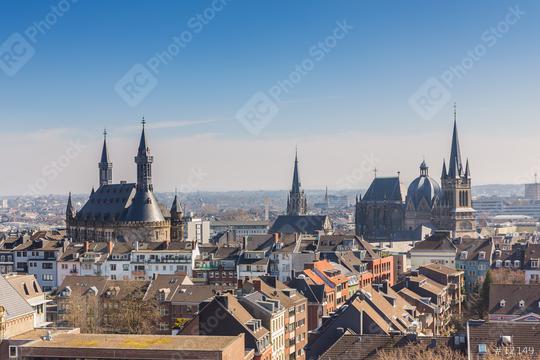 Aachen cathedral (Aachener Dom) with town hall  : Stock Photo or Stock Video Download rcfotostock photos, images and assets rcfotostock | RC Photo Stock.: