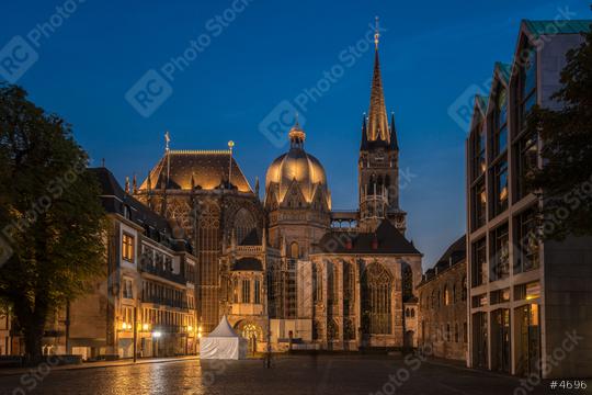 Aachen Cathedral at night  : Stock Photo or Stock Video Download rcfotostock photos, images and assets rcfotostock | RC Photo Stock.: