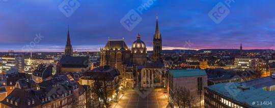 Aachen Cathedral at night panorama  : Stock Photo or Stock Video Download rcfotostock photos, images and assets rcfotostock | RC Photo Stock.:
