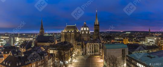 Aachen Cathedral (Dom) at night  : Stock Photo or Stock Video Download rcfotostock photos, images and assets rcfotostock | RC Photo Stock.: