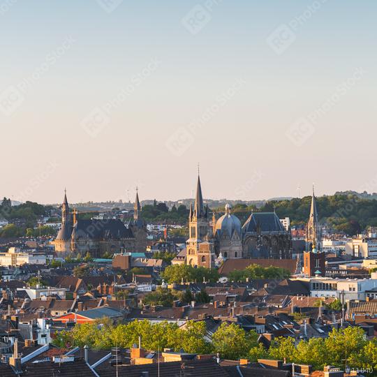 Aachen cathedral (Dom) with townhall at sunset  : Stock Photo or Stock Video Download rcfotostock photos, images and assets rcfotostock | RC Photo Stock.: