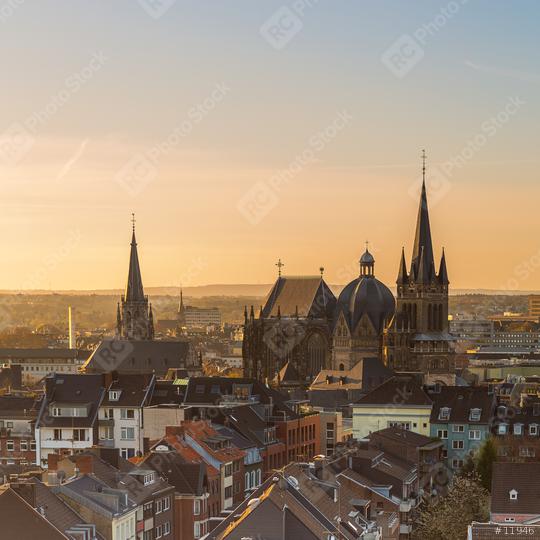 aachen cathedral in sunset  : Stock Photo or Stock Video Download rcfotostock photos, images and assets rcfotostock | RC Photo Stock.: