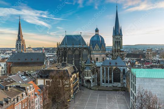 Aachen Cathedral in winter  : Stock Photo or Stock Video Download rcfotostock photos, images and assets rcfotostock | RC Photo Stock.: