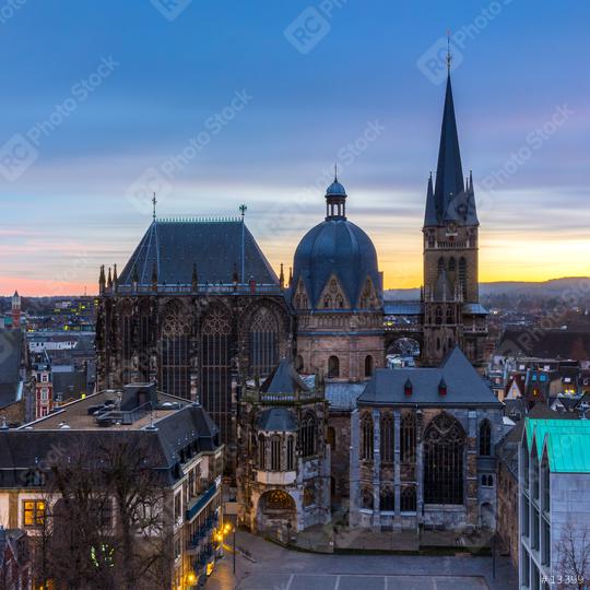 Aachen Cathedral on sunset  : Stock Photo or Stock Video Download rcfotostock photos, images and assets rcfotostock | RC Photo Stock.:
