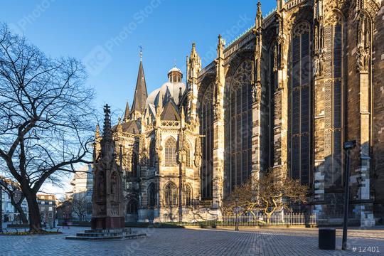 aachen cathedral with minster place in spirng  : Stock Photo or Stock Video Download rcfotostock photos, images and assets rcfotostock | RC Photo Stock.: