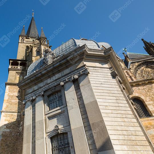 aachen cathedral with tower house  : Stock Photo or Stock Video Download rcfotostock photos, images and assets rcfotostock | RC Photo Stock.: