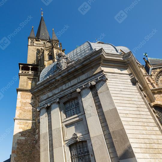 Aachen Cathedral with Westwerk tower in summer  : Stock Photo or Stock Video Download rcfotostock photos, images and assets rcfotostock | RC Photo Stock.: