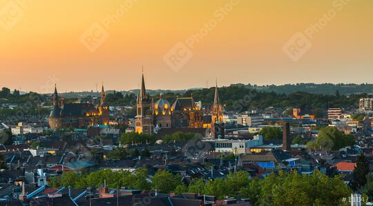 Aachen city centre from an unusual view of the town hall and cathedral  : Stock Photo or Stock Video Download rcfotostock photos, images and assets rcfotostock | RC Photo Stock.: