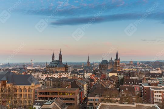Aachen city skyline at sunset  : Stock Photo or Stock Video Download rcfotostock photos, images and assets rcfotostock | RC Photo Stock.: