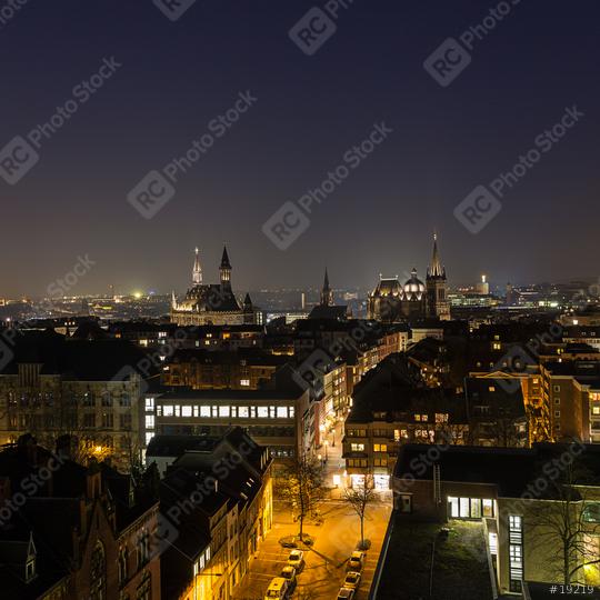 aachen city with town hall and cathedral at night  : Stock Photo or Stock Video Download rcfotostock photos, images and assets rcfotostock | RC Photo Stock.: