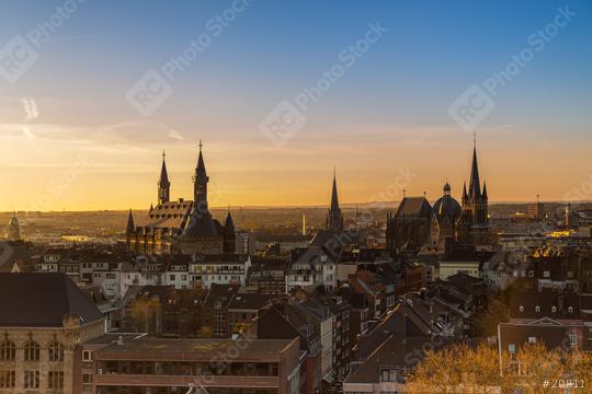 Aachen Dom und Rathaus am Morgen  : Stock Photo or Stock Video Download rcfotostock photos, images and assets rcfotostock | RC Photo Stock.: