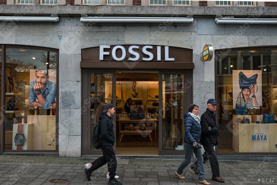 AACHEN, GERMANY FEBRUARY, 2017: Boutique Fossil. Fossil, Inc. is an American designer and manufacturer of clothing and accessories with annual revenues of $ 2 billion.  : Stock Photo or Stock Video Download rcfotostock photos, images and assets rcfotostock | RC Photo Stock.: