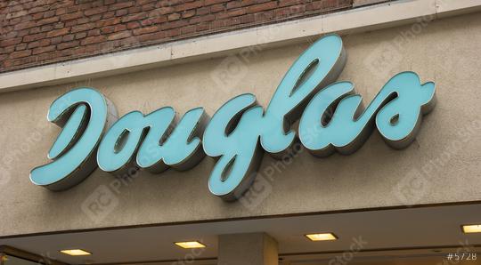 AACHEN, GERMANY FEBRUARY, 2017: Logo of Douglas. Parfumerie Douglas is a global perfumery store chain based in Hagen.  : Stock Photo or Stock Video Download rcfotostock photos, images and assets rcfotostock | RC Photo Stock.: