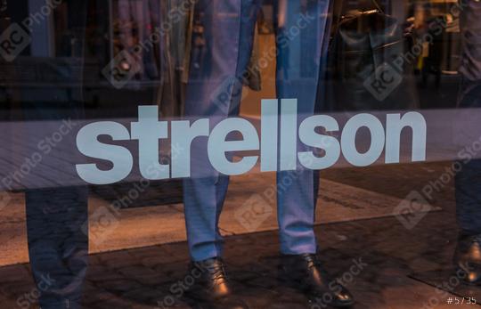 AACHEN, GERMANY FEBRUARY, 2017: Logo of the brand "Strellson". Strellson was created in 1984 by the Strellson AG. The product range mainly includes suits, trousers, shirts, sweaters, bags and shoes.   : Stock Photo or Stock Video Download rcfotostock photos, images and assets rcfotostock | RC Photo Stock.: