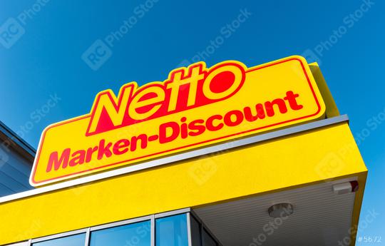 AACHEN, GERMANY FEBRUARY, 2017: Netto discount store Logo. It is part of Edeka Group, largest German supermarket corporation employing 250,000 people.  : Stock Photo or Stock Video Download rcfotostock photos, images and assets rcfotostock | RC Photo Stock.:
