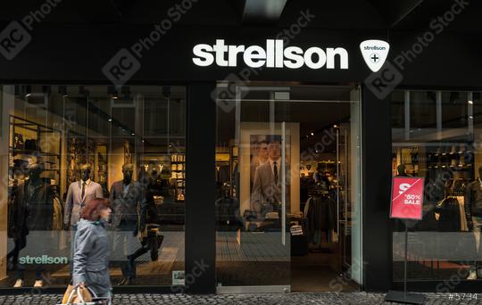 AACHEN, GERMANY FEBRUARY, 2017: "Strellson" Store in Aachen. Strellson was created in 1984 by the Strellson AG. The product range mainly includes suits, trousers, shirts, sweaters, bags and shoes.   : Stock Photo or Stock Video Download rcfotostock photos, images and assets rcfotostock | RC Photo Stock.:
