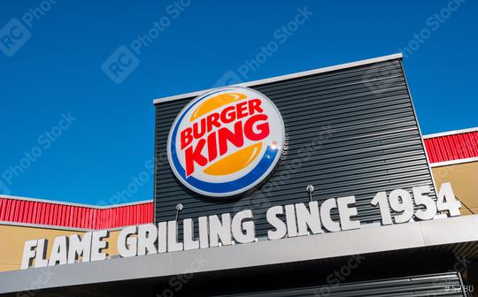 AACHEN, GERMANY JANUARY, 2017: Burger King sign. Burger King, often abbreviated as BK, is a global chain of hamburger fast food restaurants,United States.  : Stock Photo or Stock Video Download rcfotostock photos, images and assets rcfotostock | RC Photo Stock.: