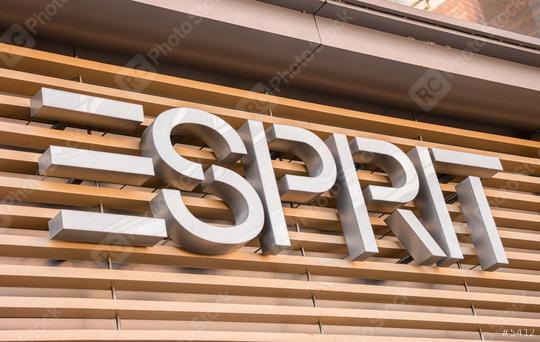 AACHEN, GERMANY JANUARY, 2017: Esprit store logo. Esprit is a manufacturer of clothing, footwear, accessories, jewellery and housewares under the Esprit label.  : Stock Photo or Stock Video Download rcfotostock photos, images and assets rcfotostock | RC Photo Stock.: