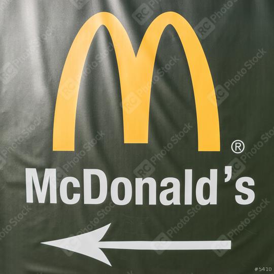 AACHEN, GERMANY JANUARY, 2017: McDonalds logo sign. It is the world