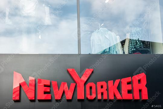 AACHEN, GERMANY JANUARY, 2017: New Yorker logo sign outside a store. This fashion store chain offers modern and stylish outfit for both men and women.  : Stock Photo or Stock Video Download rcfotostock photos, images and assets rcfotostock | RC Photo Stock.: