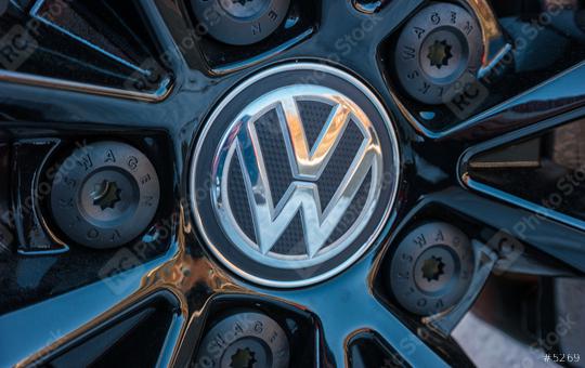 AACHEN, GERMANY JANUARY, 2017: Sign of a Volkswagen logo on a car rim.. Volkswagen is a German automobile manufacturer and the biggest German automaker and the third largest automaker in the world.  : Stock Photo or Stock Video Download rcfotostock photos, images and assets rcfotostock | RC Photo Stock.: