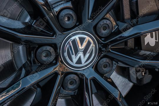 AACHEN, GERMANY JANUARY, 2017: Sign of a Volkswagen logo on a car rim.. Volkswagen is the biggest German automaker and the third largest automaker in the world.  : Stock Photo or Stock Video Download rcfotostock photos, images and assets rcfotostock | RC Photo Stock.:
