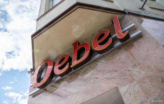 AACHEN, GERMANY JULY 2019:  Oebel bakery Store Logo. Headquartered in Aachen, Oebel is a bakery company since 1918, with bakeries and bakery cafes in Aachen and around NRW.  : Stock Photo or Stock Video Download rcfotostock photos, images and assets rcfotostock | RC Photo Stock.:
