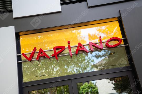 AACHEN, GERMANY JULY 2019:  Vapiano restaurant Logo. Vapiano is a European restaurant franchise company headquartered in Cologne.  : Stock Photo or Stock Video Download rcfotostock photos, images and assets rcfotostock | RC Photo Stock.: