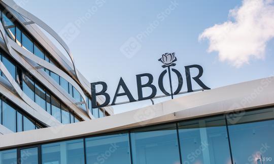 AACHEN, GERMANY JULY 2019: Logo of BABOR on the entrance to the company
