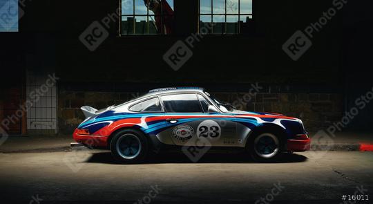 Aachen, Germany, June 14, 2013: Arranged Street shot of an historic Martini racing Porsche 911.   : Stock Photo or Stock Video Download rcfotostock photos, images and assets rcfotostock | RC-Photo-Stock.: