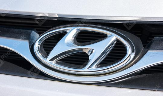 AACHEN, GERMANY MARCH, 2017: Hyundai logo on a car grilll. Hyundai Motor Company is a South Korean multinational automotive manufacturer founded at 1967.  : Stock Photo or Stock Video Download rcfotostock photos, images and assets rcfotostock | RC Photo Stock.: