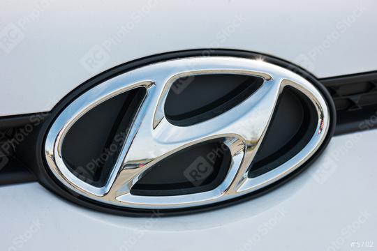 AACHEN, GERMANY MARCH, 2017: Hyundai logo on a white car. Hyundai Motor Company is a South Korean multinational automotive manufacturer founded at 1967.  : Stock Photo or Stock Video Download rcfotostock photos, images and assets rcfotostock | RC Photo Stock.: